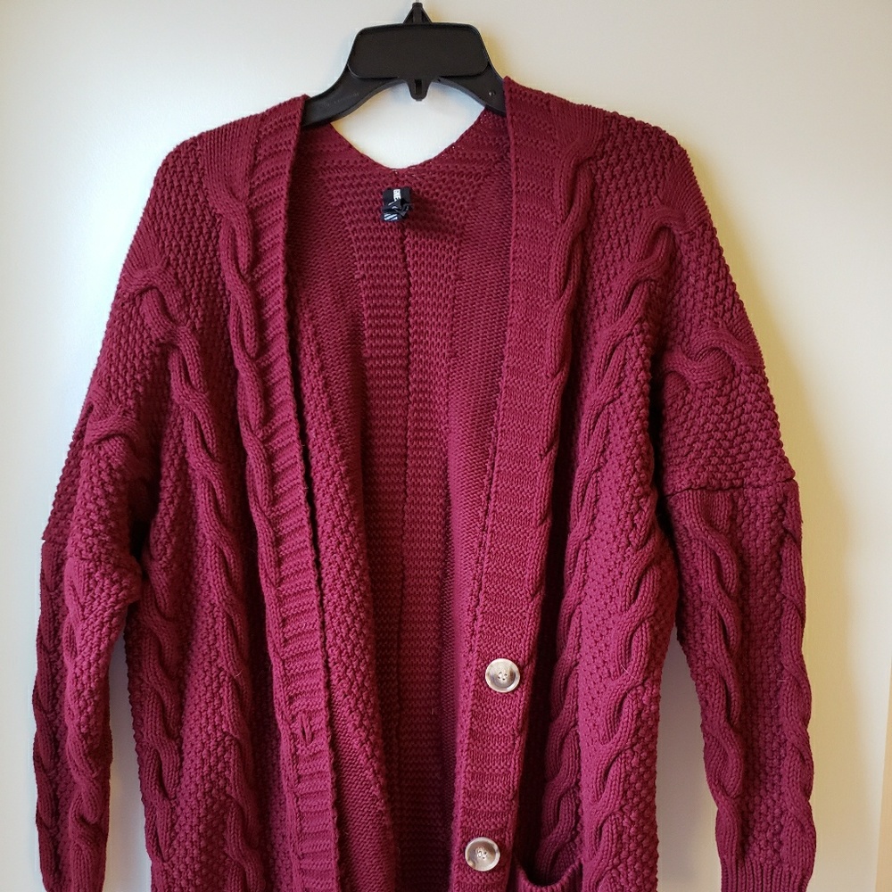 Women's Burgundy Boyfriend Sweater